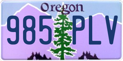 OR license plate 985PLV
