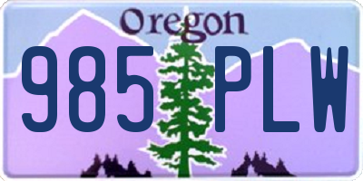 OR license plate 985PLW