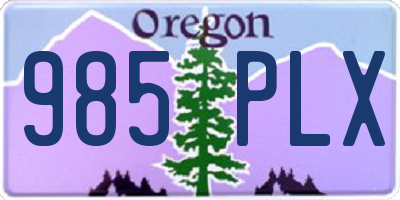 OR license plate 985PLX