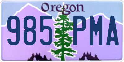 OR license plate 985PMA