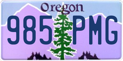 OR license plate 985PMG