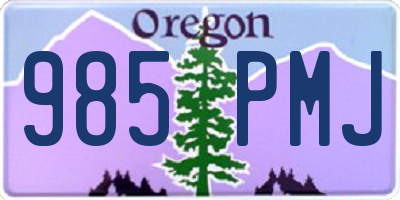 OR license plate 985PMJ