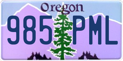 OR license plate 985PML