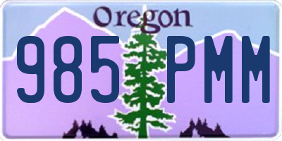OR license plate 985PMM