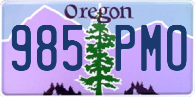 OR license plate 985PMO