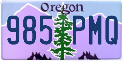 OR license plate 985PMQ