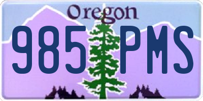 OR license plate 985PMS