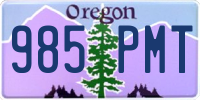 OR license plate 985PMT