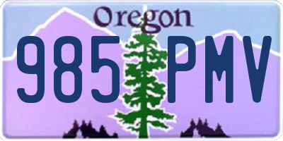 OR license plate 985PMV
