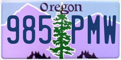 OR license plate 985PMW