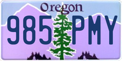OR license plate 985PMY
