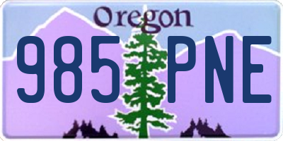 OR license plate 985PNE