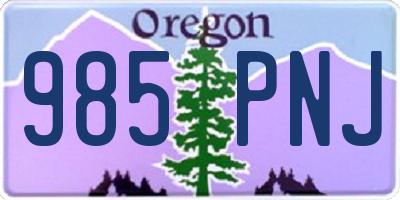 OR license plate 985PNJ