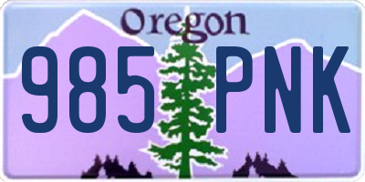 OR license plate 985PNK