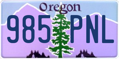 OR license plate 985PNL