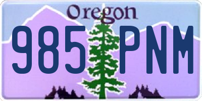 OR license plate 985PNM