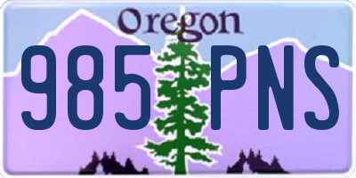 OR license plate 985PNS