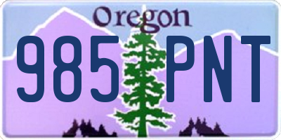 OR license plate 985PNT