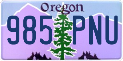 OR license plate 985PNU