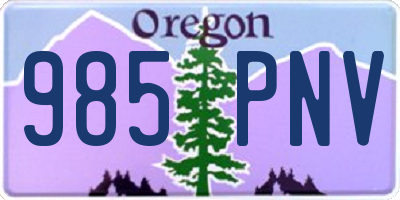 OR license plate 985PNV
