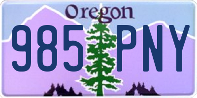 OR license plate 985PNY