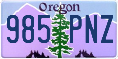 OR license plate 985PNZ