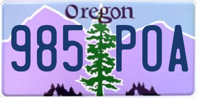 OR license plate 985POA