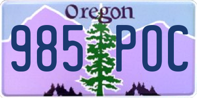 OR license plate 985POC