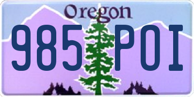 OR license plate 985POI