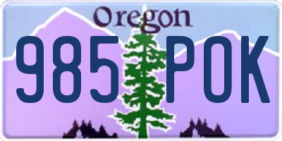 OR license plate 985POK