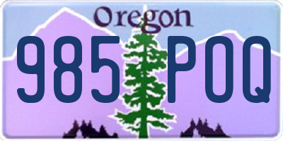 OR license plate 985POQ