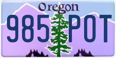 OR license plate 985POT