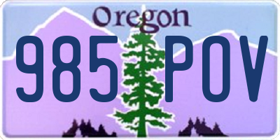 OR license plate 985POV