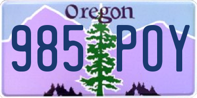 OR license plate 985POY