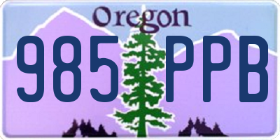 OR license plate 985PPB