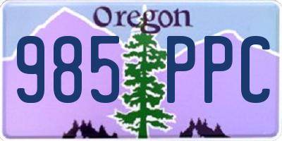 OR license plate 985PPC