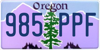 OR license plate 985PPF