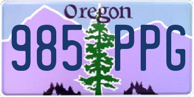 OR license plate 985PPG