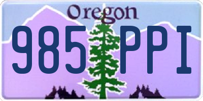OR license plate 985PPI