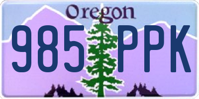 OR license plate 985PPK