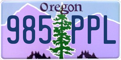 OR license plate 985PPL