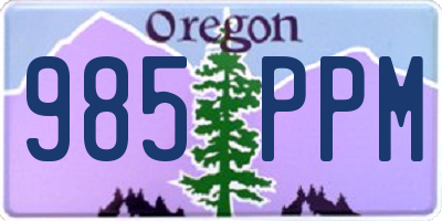 OR license plate 985PPM