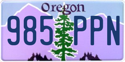 OR license plate 985PPN