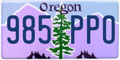 OR license plate 985PPO