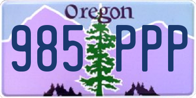 OR license plate 985PPP