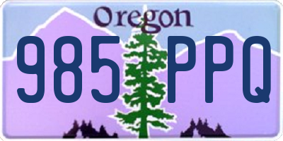 OR license plate 985PPQ
