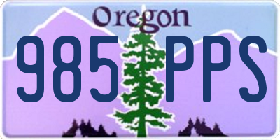 OR license plate 985PPS