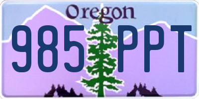 OR license plate 985PPT