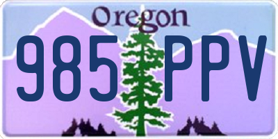 OR license plate 985PPV
