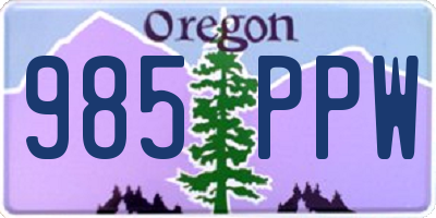 OR license plate 985PPW